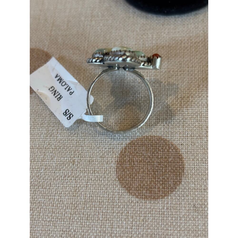 Paloma Turquoise Cactus Ring in Sterling Silver Adjustable - Picture 6 of 10